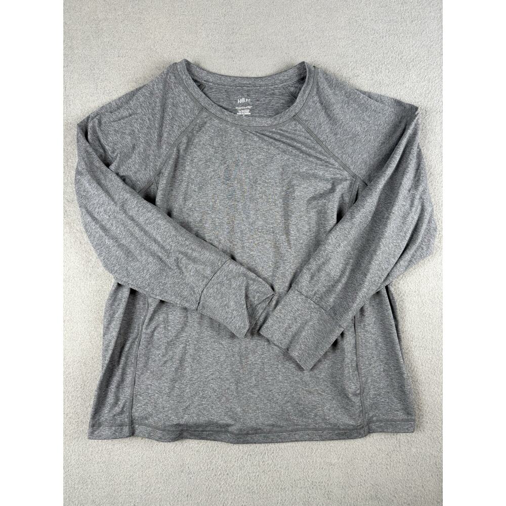 J Jill Fit Supreme Stretch XL Crew Neck Women Long Sleeve Heather Gray TShirt